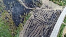 Bolu'daki Orman Yangını - Yanan Ormanlık Alan Havadan Görüntülendi