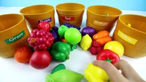LEARN COLORS, Fruits & Veggies with Sorting Fruits and Vegetables Color Toy Basket Set!
