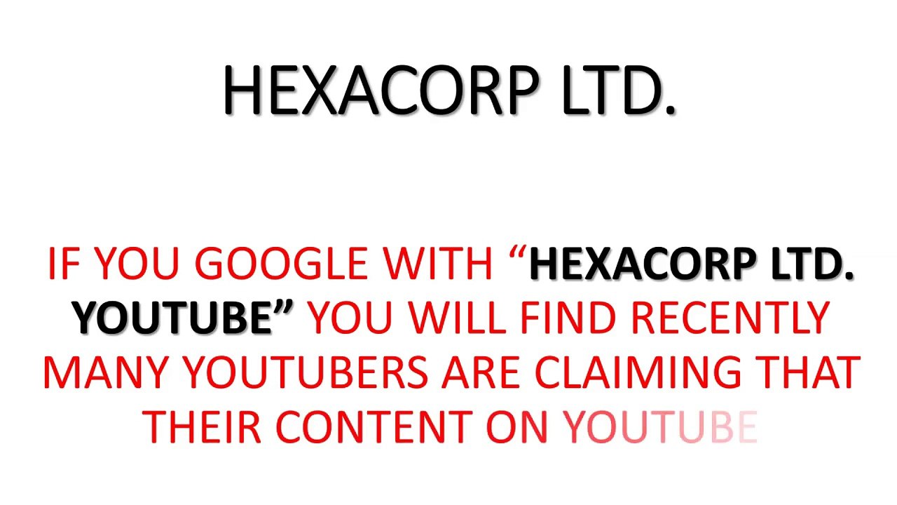 HEXACORP LTD YouTube Scam | Content ID Phishing SCAM | HEXACORP LTD.