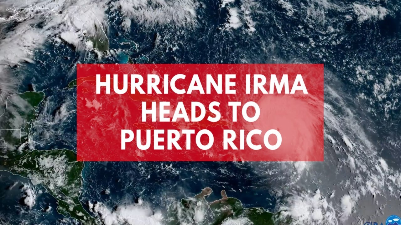 Satellite images show hurricane Irma heading towards Puerto Rico