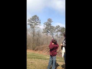 My kid shoots a clay pigeon right out of the air