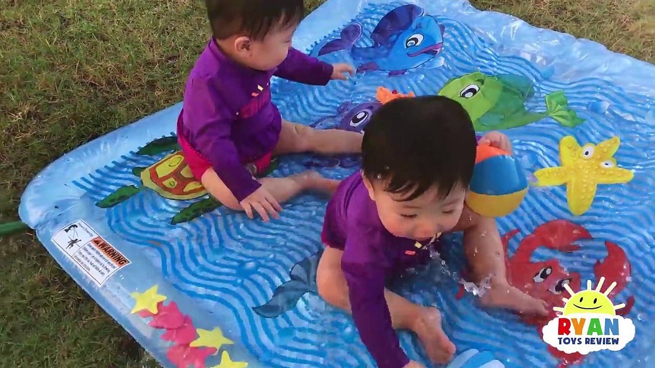 FAMILY FUN KIDS POOL PARTY with Giant Inflatable Float for Children and Bubbles Machine-v3dpGv4yYaM