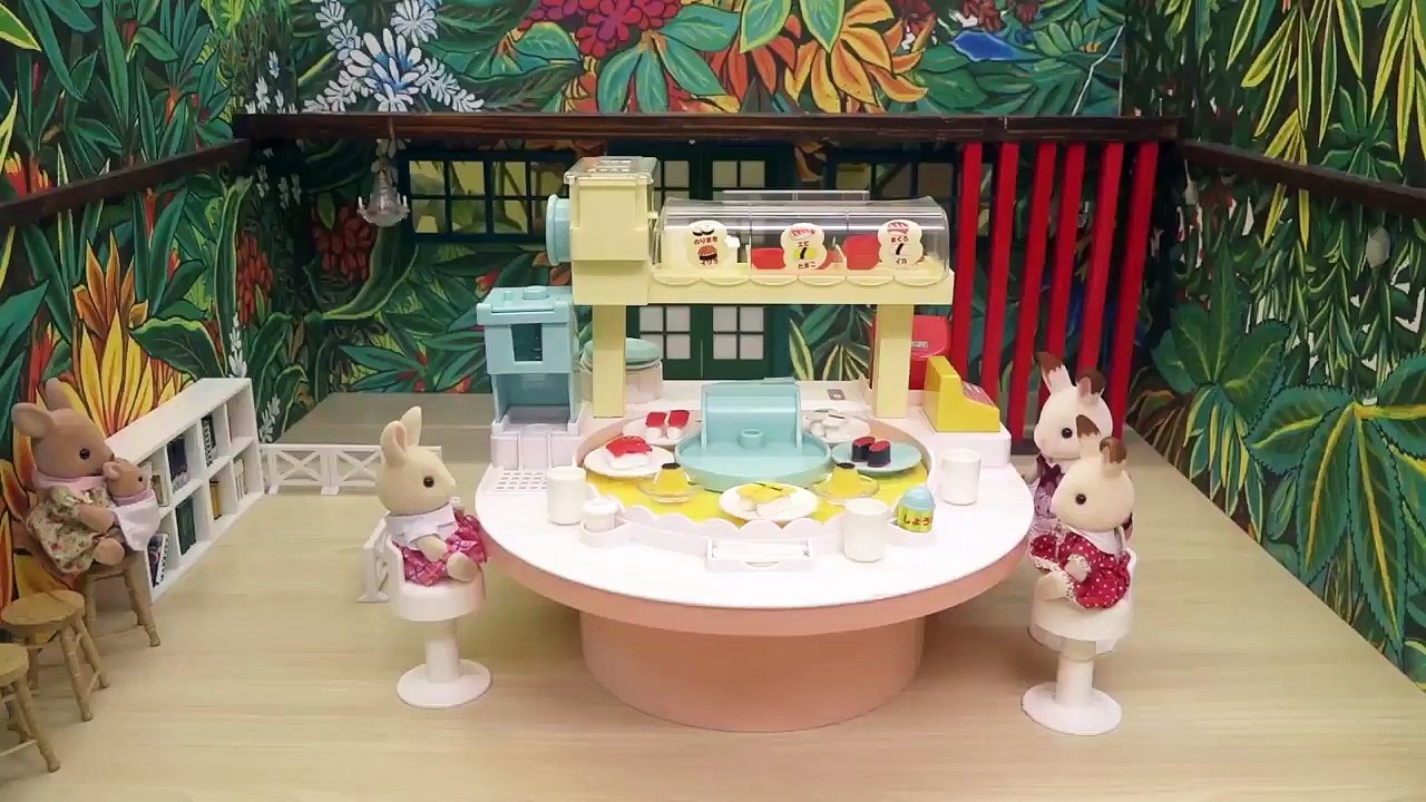 シルバニア遊び シルバニアファミリーとおもちゃの回転寿司 Rotary sushi toy released in Japan-L6ti9Rjt998