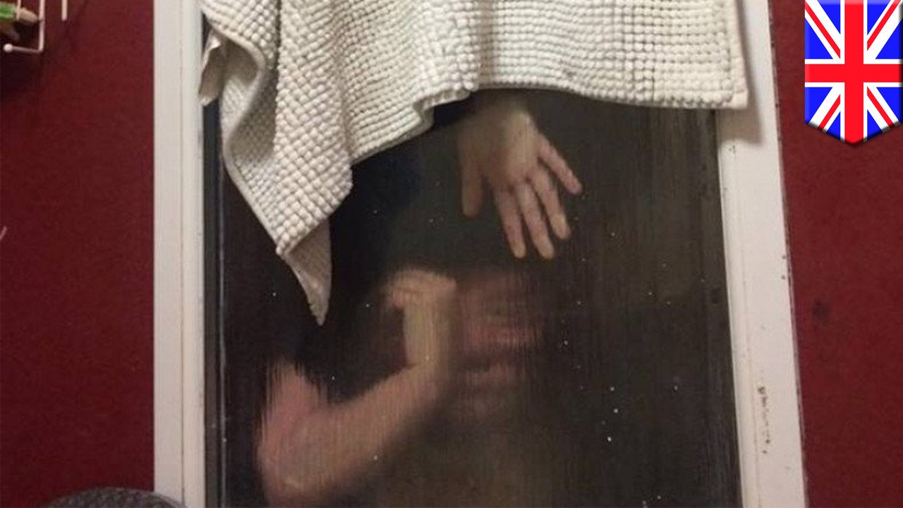 Tinderella ends up stuck in window while trying to grab her own poop