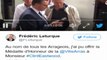 Clint Eastwood en gare d’Arras - Frédéric Leturque, Maire d'Arras remet la médaille d'or de la Ville au réalisateur américain