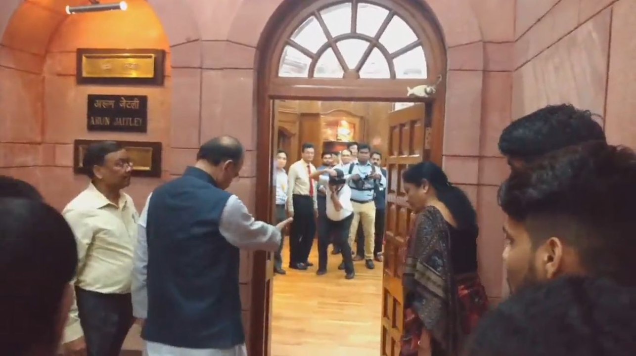Raksha Mantri Designate, Smt Nirmala Sitharaman Reach The Raksha Mantri Chambers in South Block
