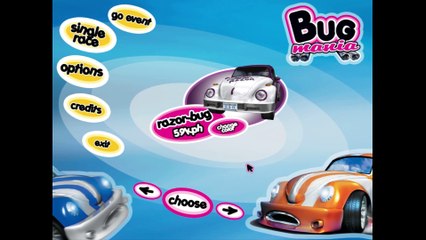 Bug Mania gameplay on White Rock with razor-bug car