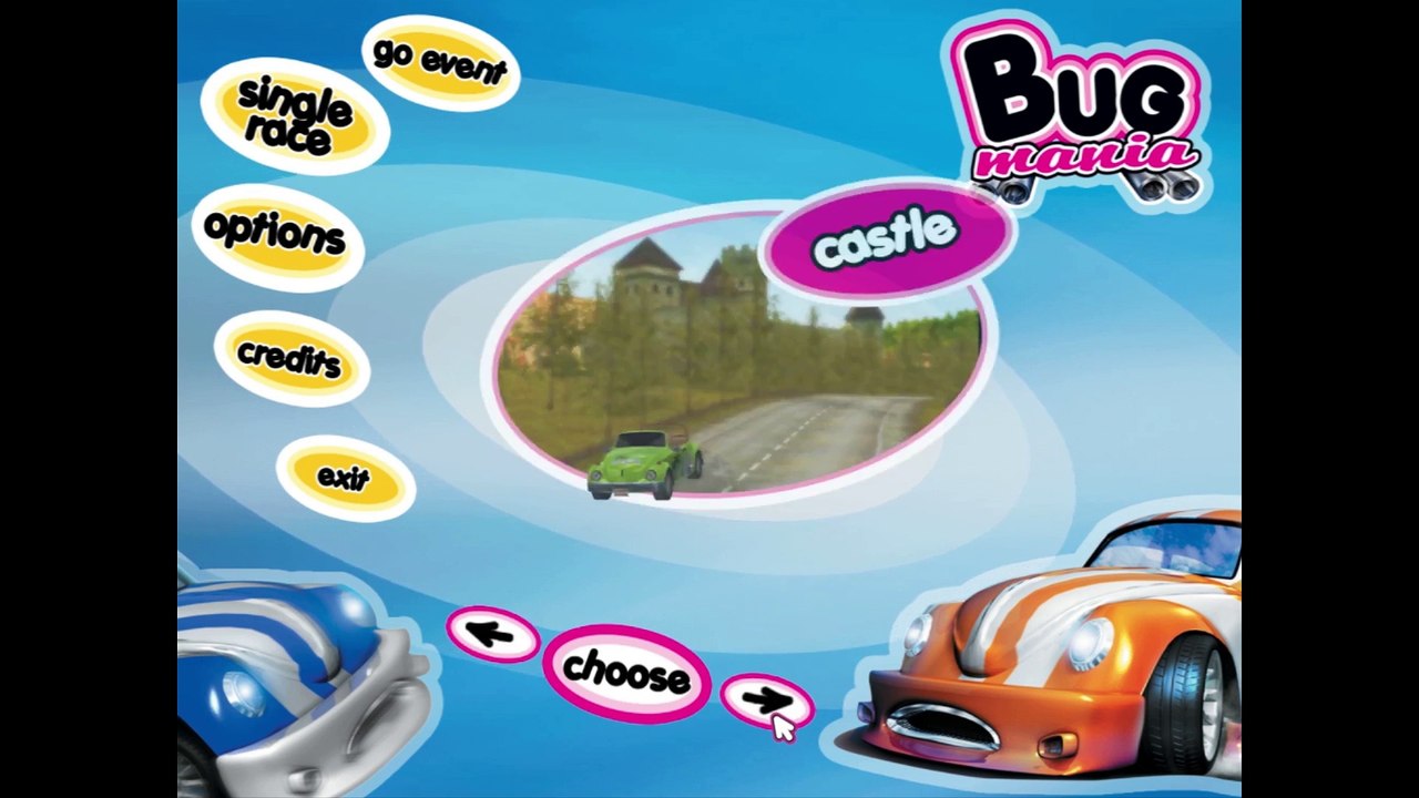 Bug Mania gameplay on Carting track with razor-bug car