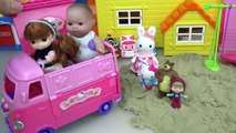 Baby Doli and Hello Kitty car toys baby doll sand play