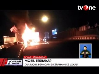 Minibus Terbakar di Gerbang Tol Bekasi, 5 Penumpang Selamat