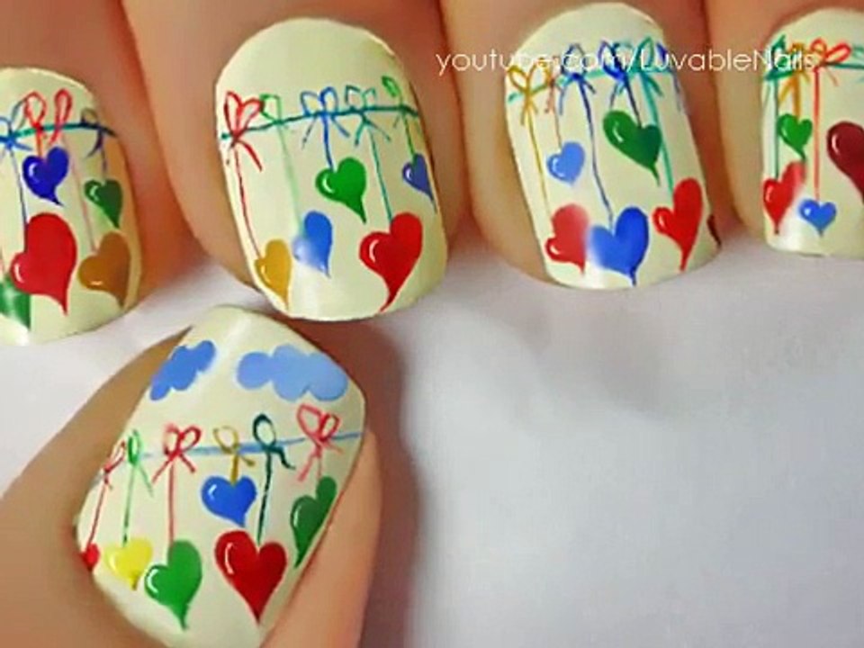 Valentine's day hear nail art tutorial 2