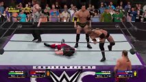 Rock&y2j VS HHH&Kane (WWF Raw attitude area ) (22)
