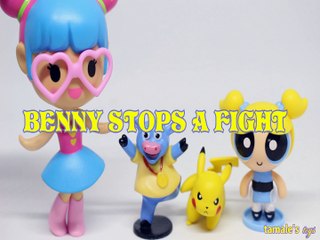 BENNY STOPS A FIGHT PIKACHU POKEMON BUBBLES BARBIE VIDEO GAME HERO DORA THE EXPLORER Toys BABY Videos, POWER PUFF GIRLS