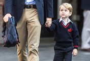 Prince George looks adorably nervous on his first day of school