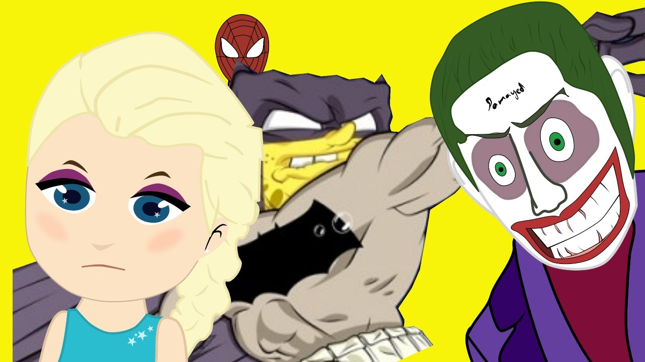 SpongeBob and Patrick Frozen Elsa - Spiderman Change Color Hair Prank