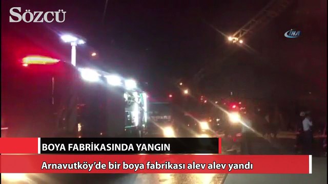 Arnavutköy’de boya fabrikasında yangın