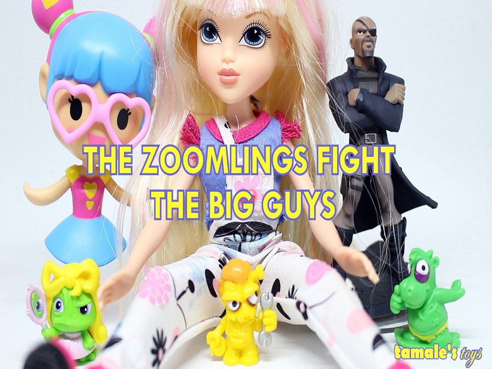 THE ZOOMLINGS FIGHT THE BIG GUYSTHE ZOMLINGS FIGHT THE BIG GUYS AVERY MOXIE GIRLZ BARBIE VIDEO GAME HERO NICK FURY PASCA