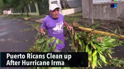 Puerto Ricans Clean up After Hurricane Irma