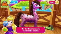 Niños para niños Día de la princesa cumpleaños de dibujos animados sobre un dibujo animado de caballo
