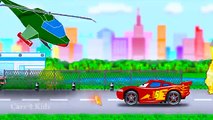 И легковые автомобили мультфильм цвета для весело Дети Дети ... Узнайте молния Маккуин Гонка человек-паук