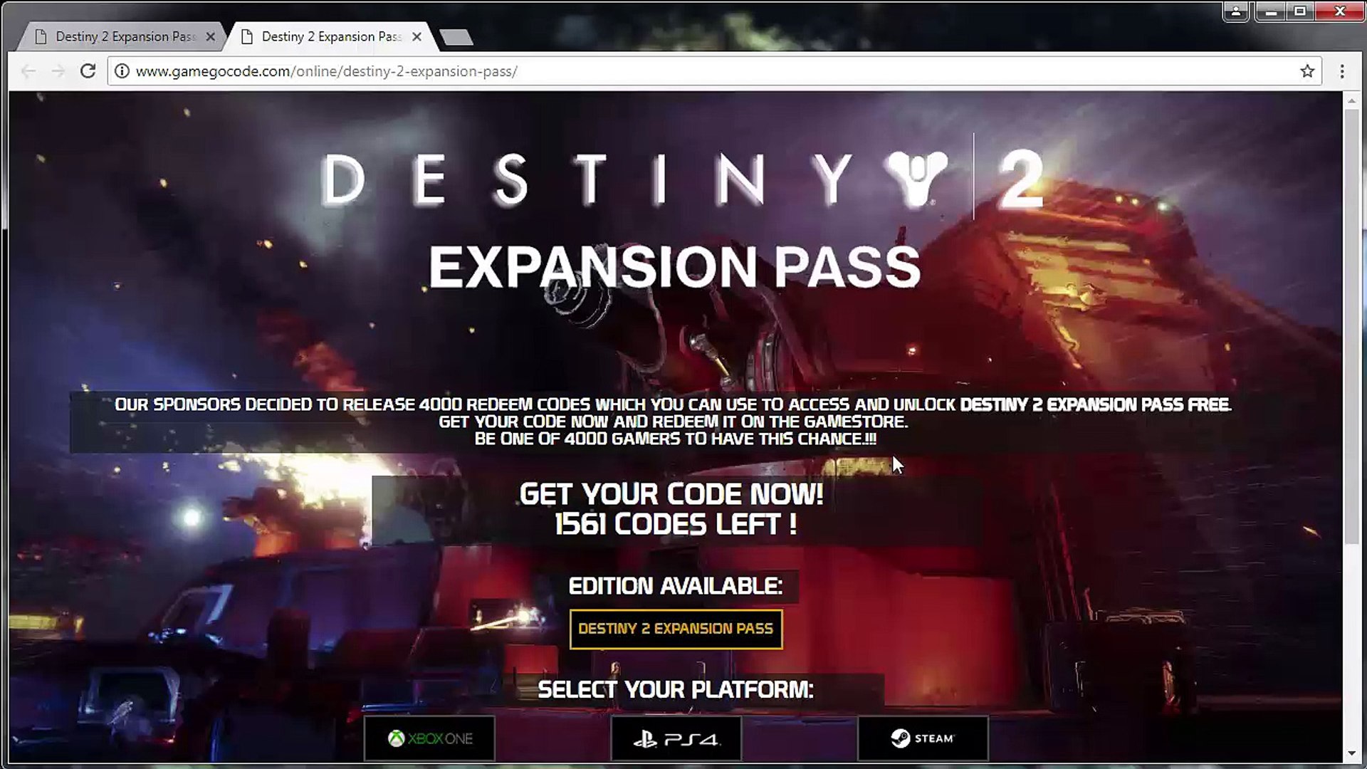 How to Get Destiny 2 Expansion Pass Code Free - Xbox One, PS4 and PC -  video Dailymotion