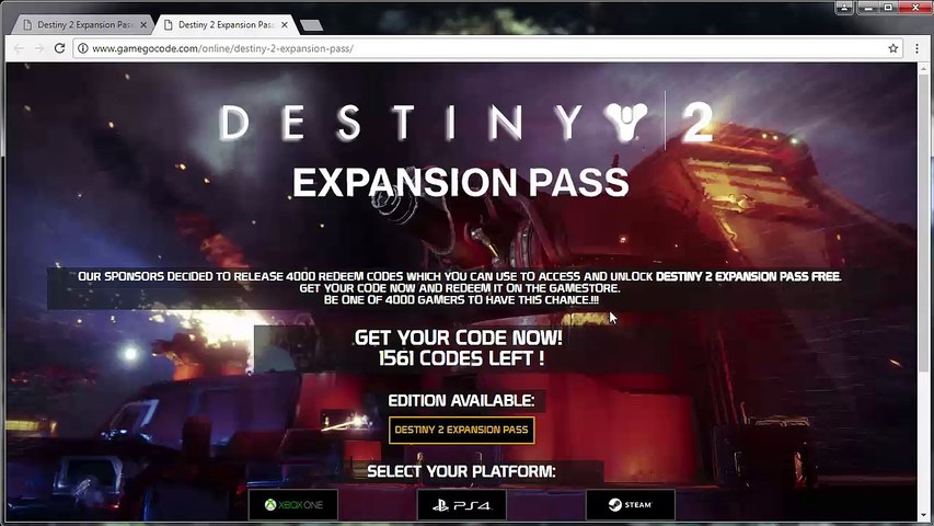 How to Get Destiny 2 Expansion Pass Code Free - Xbox One, PS4 and PC -  video Dailymotion