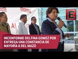 Protesta de Morena en sede del IEEM por elecciones del Edomex