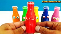 Et bouteilles couleurs Apprendre jouer arc en ciel parler jouet avec Doh animation surprise