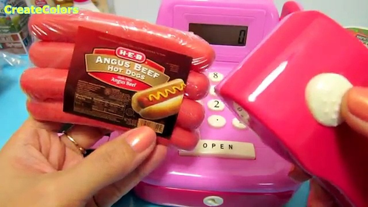 Cash Register Play Circle with HEB Grocery Toys by CreateColors Unboxing and playing with
