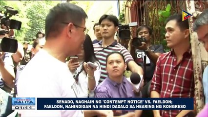 Senado, naghain ng 'contempt notice' vs. Faeldon; Faeldon, nanindigan na hindi dadalo sa hearing ng Kongreso