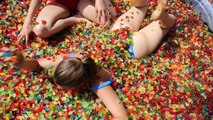 12 Million Gummy Bears In Hot Tub!