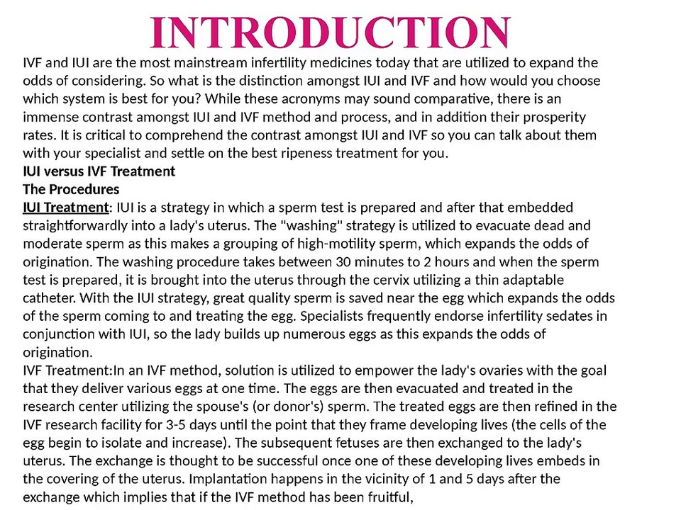 What Is The Difference Between IVF & IUI Procedure?