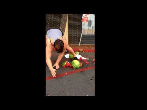 Powerful Woman Crushes Watermelons Using Only Her Thighs