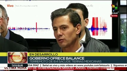 México: Peña Nieto alerta sobre posible réplica mayor a 7 grados