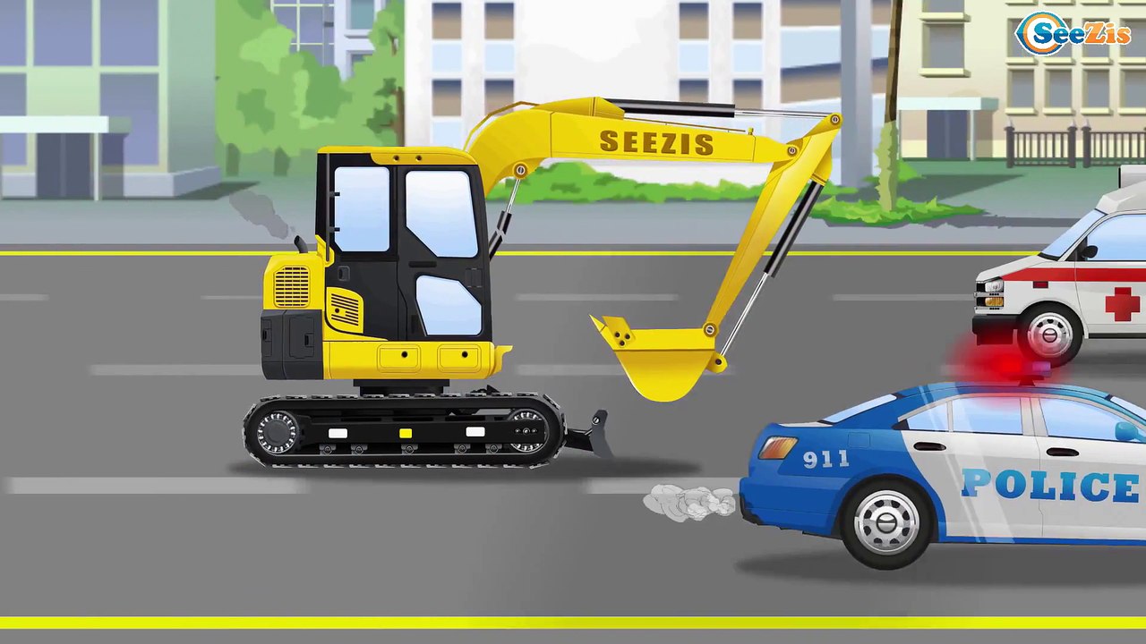 The Excavator - Construction Trucks Video for Kids - Real Diggers for ...