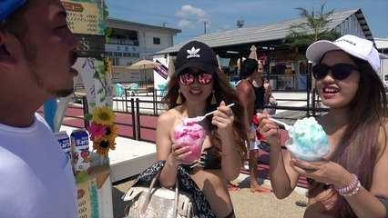 【須磨海岸】可愛い水着ギャルのおっ◯い当てゲーム！