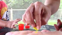 Pop Water Balloons filled with Thomas Train and Disney toys! Video for Children