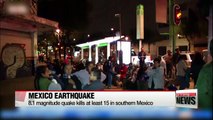 At least 15 dead following deadly earthquake hit Mexico