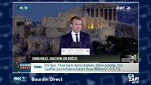 Emmanuel Macron parle grec et fait une blague à Athènes