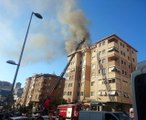 Ataşehir'de 7 Katlı Binanın Çatısı Alev Alev Yandı