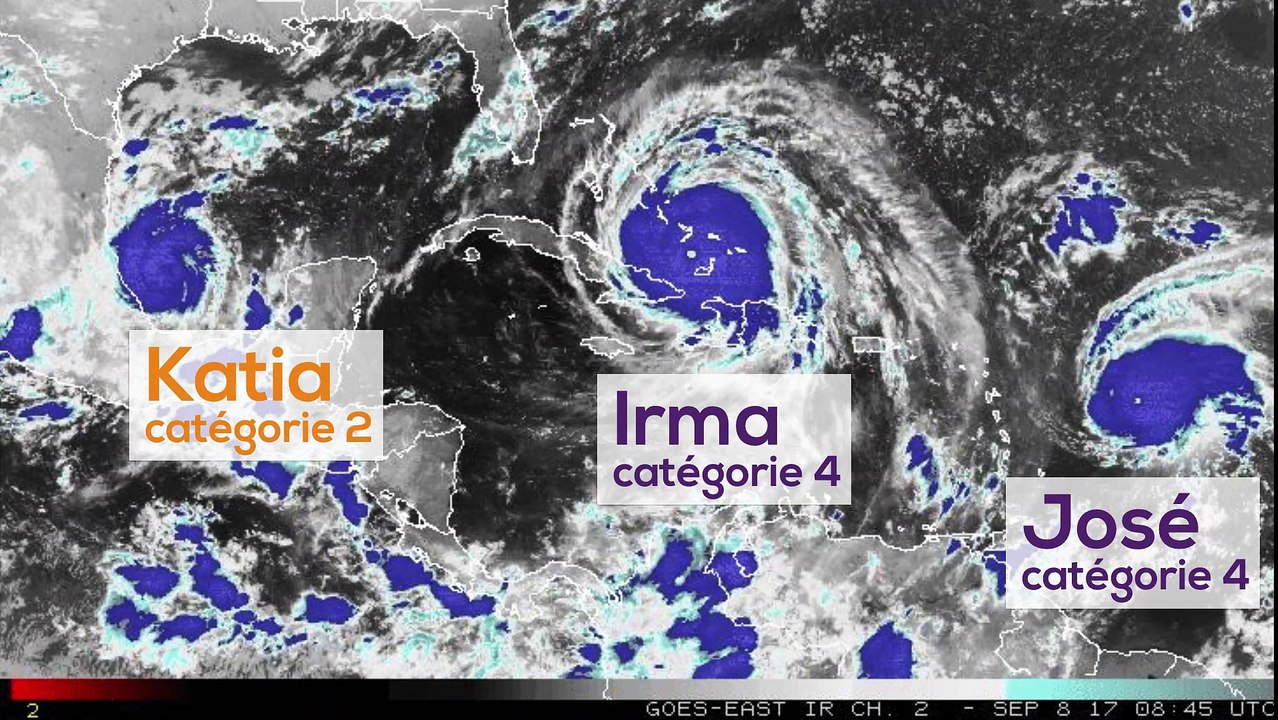 Les dernières images satellites des ouragans Irma, José et Katia