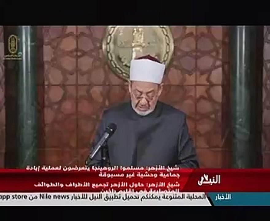 شيخ الأزهر: مسلمو الروهينجا يتعرضون لعملية إبادة جماعية وحشية