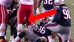 Travis Kelce PUNCHES Patriots Player in the NUTS with the Football