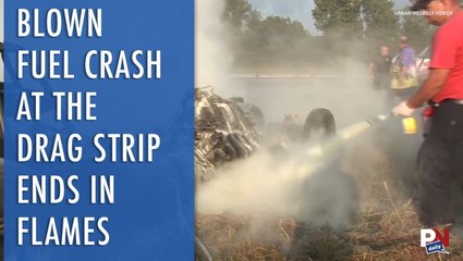 Blown Fuel Crash At The Drag Strip