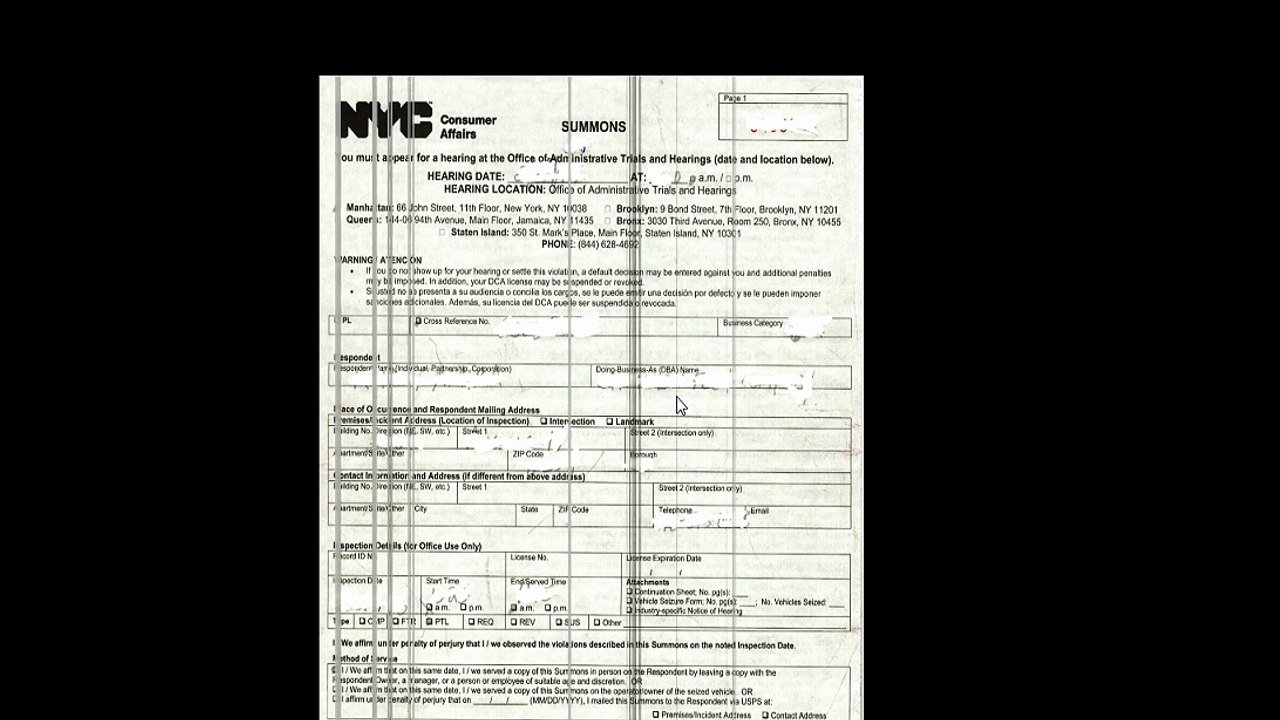 What a dca summons look like