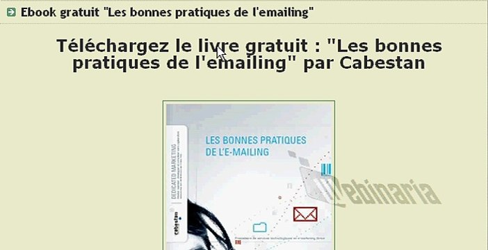 Ebook Les bonnes pratiques de l'emailing