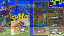 Des voitures dinosaure vers le bas chaud jurassique boîte dallumettes prendre jouet piste piste roues monde T-rex playset unbox