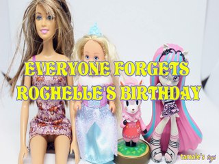 EVERYONE FORGETS ROCHELLE'S GOYLE BIRTHDAY BARBIE MIDGE REESE EVI LOVE , MONSTER HIGH , ANIMAL CROSSING,