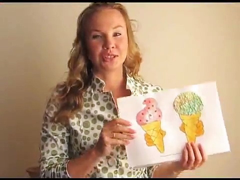 En Niños para clase de dibujo aguada cono de galleta helado