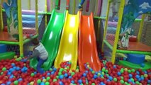 New GREAT Indoor Playground fun for kids with Ball PIT BALLS Funny Slides and more
